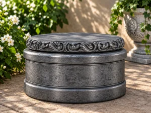 Statue base bouddha 30 noir argent n° 1040