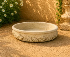 vasque ornée de fleurs blanc n° 1104