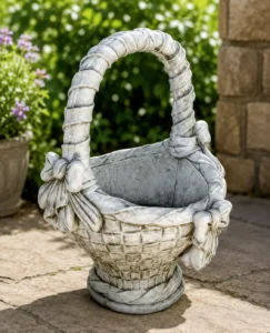 panier orné de nœuds blanc n°1178