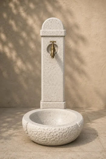 Fontaine en pierre piquetée n° 127