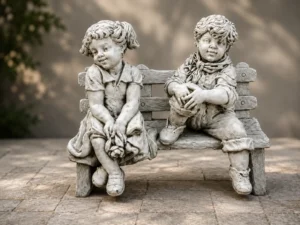 banc avec enfants vieilli n° 392