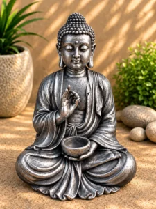 Statue bouddha grand noir argent n° 540