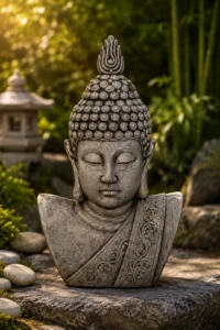 Statue tête de bouddha noir n° 549