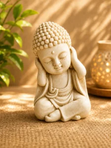 bouddha sourd assis en tailleur vieilli n° 637