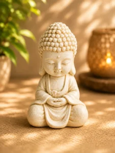 bouddha méditant assis en tailleur vieilli n° 640