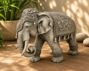 Statue éléphant indien noir n° 846