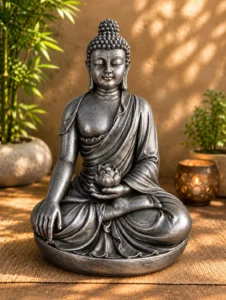 Statue bouddha noir argent n° 574