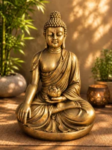 Statue bouddha or noir n° 574