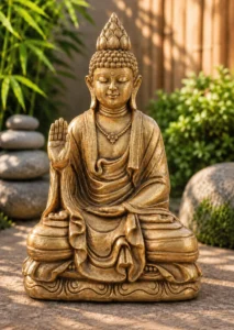 Statue bouddha or noir n° 631